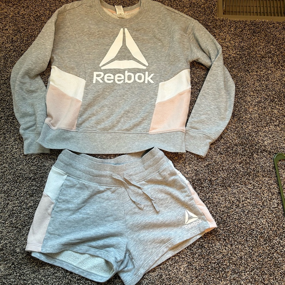 Reebok Gray and White Lounge Set